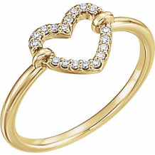 14K Yellow .07 CTW Diamond Heart Ring - 122972601P