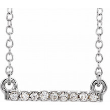 14K White .07 CTW Petite Diamond Bar 16-18 Necklace - 65201760001P