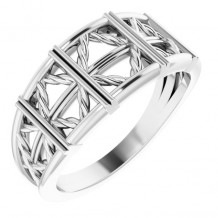 14K White Stackable Lattice Ring - 52019101P