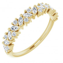 14K Yellow 1/2 CTW Diamond Tilted Marquise Anniversary Band - 123396601P