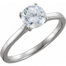 10K White 1 CTW Diamond Solitaire Engagement Ring. Size 7