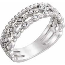 14K White 1/8 CTW Stackable Diamond Ring - 123124600P