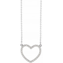 14K White 1/5 CTW Diamond Small Heart 16 Necklace - 66415100006P