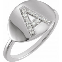 14K White Initial A 1/10 CTW Diamond Ring - 653628601P