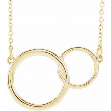 14K Yellow 20x14 mm Interlocking Circle 16-18 Necklace - 86742602P