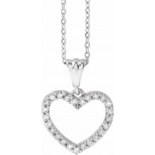 14K White 1/4 CTW Diamond Heart 18 Necklace - 67533100P