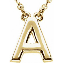 14K Yellow Block Initial A 16 Necklace - 84634100P
