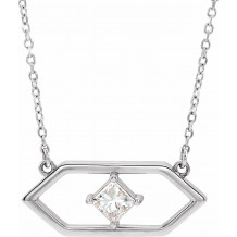 14K White 1/4 CTW Diamond Geometric 18 Necklace - 86965610P