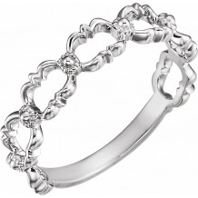 14K White Stackable Bead Ring - 51651101P