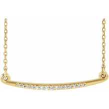 14K Yellow .05 CTW Diamond Curved Bar 16-18 Necklace - 86681601P