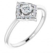 14K White 1/3 CTW Diamond Halo-Style Clover Ring - 12303260004P