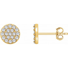 14K Yellow 1/3 CTW Diamond Cluster Earrings - 65175460001P
