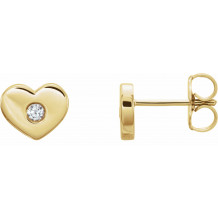 14K Yellow .06 CTW Diamond Heart Earrings - 86336601P