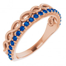 14K Rose Blue Sapphire Infinity-Inspired Stackable Ring - 72003602P