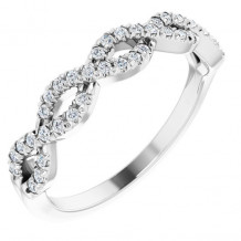 14K White 1/6 CTW French-Set Twist-Style Diamond Anniversary Band - 124097600P