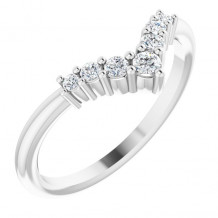 14K White Diamond Graduated V Ring - 720776000P