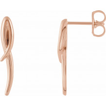 14K Rose Freeform Earrings - 86672602P