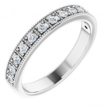 14K White 1/4 CTW Diamond Milgrain Anniversary Band - 123812600P
