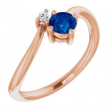 14K Rose Blue Sapphire & .025 CTW Diamond Ring - 7203460002P