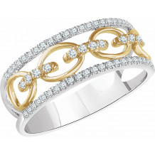 14K White & Yellow 1/4 CTW Diamond Link Ring - 65231260000P