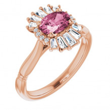 14K Rose Pink Tourmaline & 1/4 CTW Diamond Ring - 720846050P