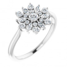 14K White 1/2 CTW Diamond Vintage-Inspired Ring - 123944600P