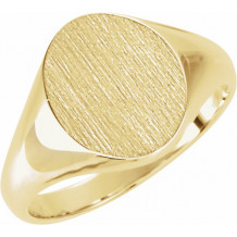 14K Yellow 11x9.5 mm Oval Signet Ring - 554337889P