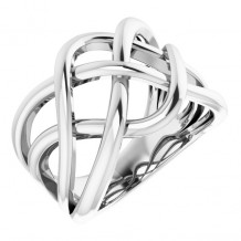 14K White Criss-Cross Ring - 65212060001P