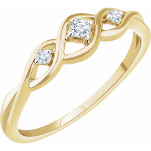 14K Yellow .08 CTW Diamond Freeform Ring - 65236160001P