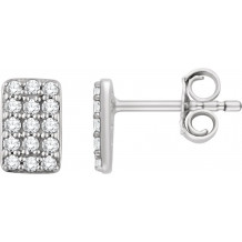 14K White 1/5 CTW Diamond Cluster Earrings - 65183760001P