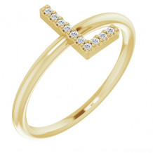 14K Yellow .05 CTW Diamond Initial L Ring - 1238346056P
