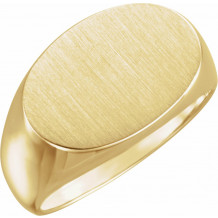 10K Yellow 18x12 mm Oval Signet Ring - 91218568P