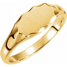14K Yellow 11.2x6.7 mm Oval Signet Ring - 52026396P