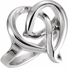 14K White 16 mm Freeform Heart Ring - 548234497P