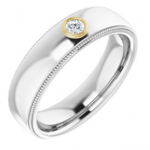 14K White & Yellow 1/10 CTW Men's Diamond Ring - 1232146003P
