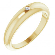 14K Yellow .03 CT Diamond Petite Dome Ring - 124572109P