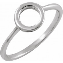 14K White 8 mm Circle Ring - 651816101P