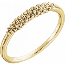 14K Yellow Beaded Ring - 51689102P