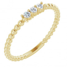 14K Yellow 1/10 CTW Diamond Beaded Ring - 123113601P