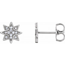 14K White .08 CTW Diamond Star Earrings - 86435600P