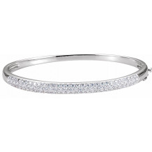 14K White 1 1/2 CTW Diamond Bangle 7 Bracelet - 61233246219P