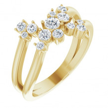 14K Yellow 1/2 CTW Diamond Cluster Bypass Ring - 123824601P