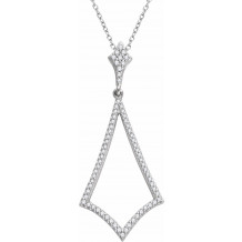14K White 1/4 CTW Diamond 18 Necklace - 65198060000P