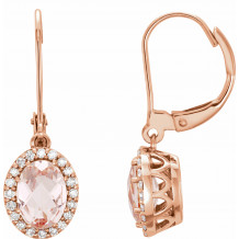 14K Rose Morganite & 1/5 CTW Diamond Earrings - 65187560000P