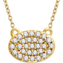 14K Yellow 1/5 CTW Diamond Oval Cluster 16-18 Necklace - 65183260000P
