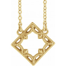 14K Yellow Vintage-Inspired Geometric 18 Necklace - 86922606P