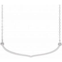 14K White Freeform Bar 16-18 Necklace - 86618600P