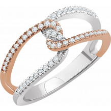 14K White & Rose 1/4 CTW Diamond Ring - 65267860001P