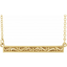 14K Yellow Sculptural-Inspired Bar 16-18 Necklace - 86703601P