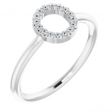 14K White .06 CTW Diamond Initial O Ring - 1238346070P